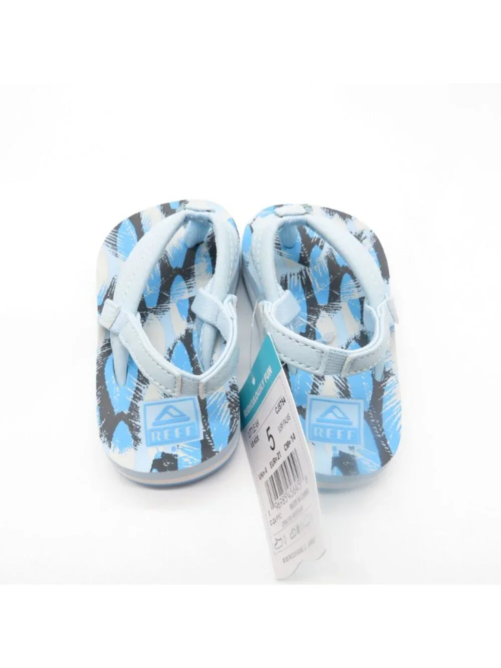 Reef Little Ahi Kids Sandals Surf Palms Print Size 5 NEW